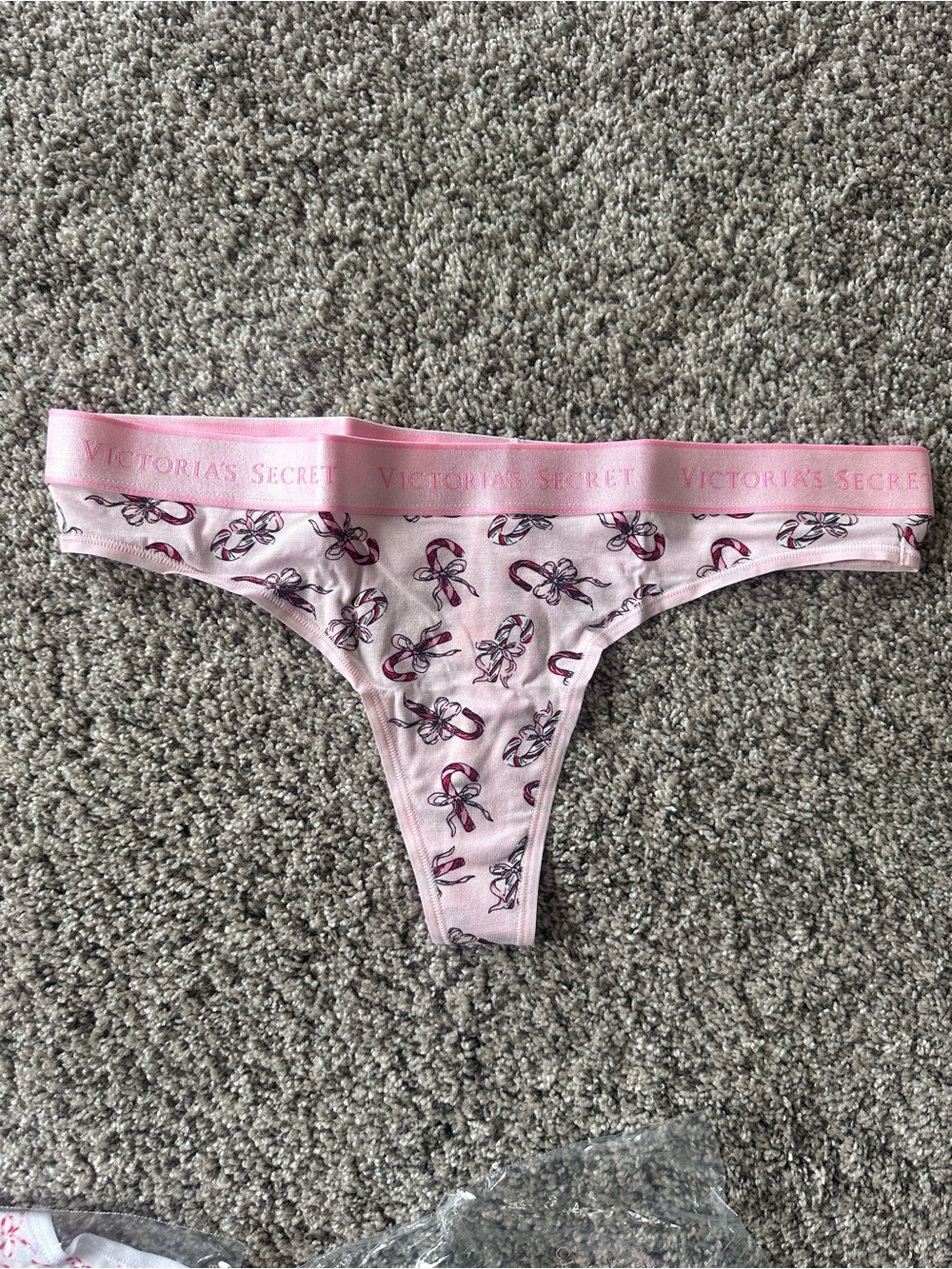 Victoria's Secret Light Pink Bow-Print Thong